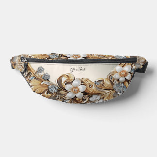 Sacs Banane Pack Fanny Gold Blanc Floral