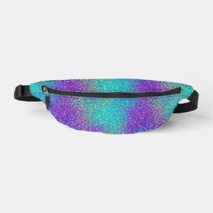 Sacs Banane Paillettes à dégradé de turquoise à violet unique