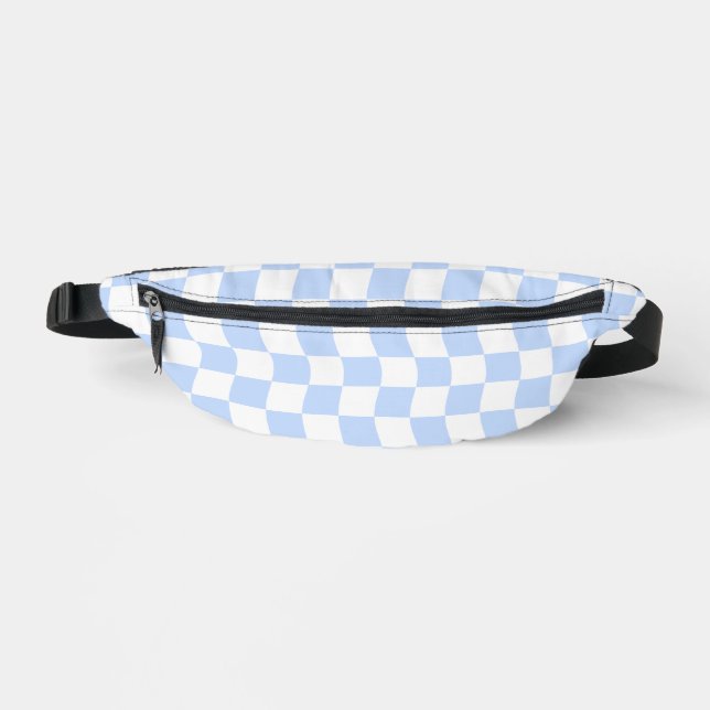 Sacs Banane Pastel Blue White Retro Checkerboard Pattern (Recto)