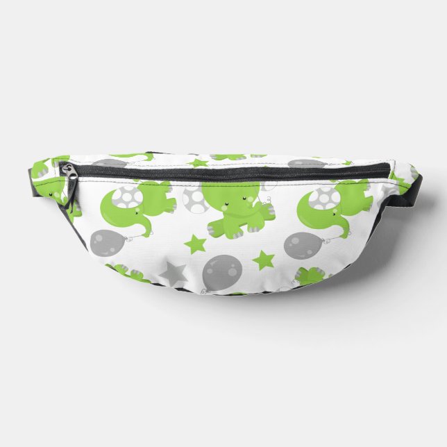 Sacs Banane Pattern of Green Elephants, Cute Elephants, stars (Poser)