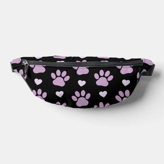 Sacs Banane Pattern of paws, Dog paws, Lilac paws, Hearts (Poser)