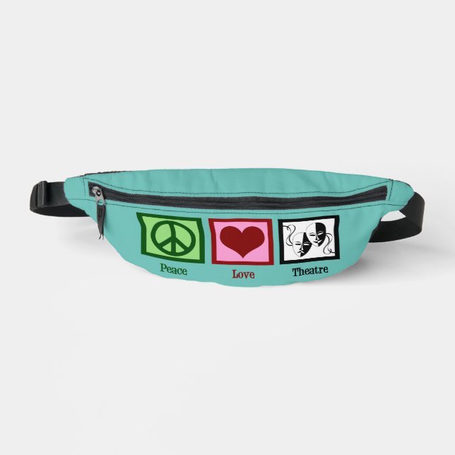 Sacs Banane Peace Love Theater Mignonne acteur Turquoise (Recto)