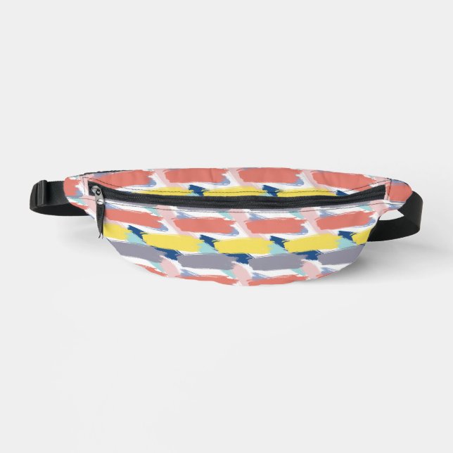 Sacs Banane Peach Yellow Grey Paint Strot Motif Fanny Pack (Recto)