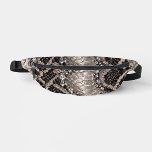 Sacs Banane Peau de serpent cristal argent Luxe