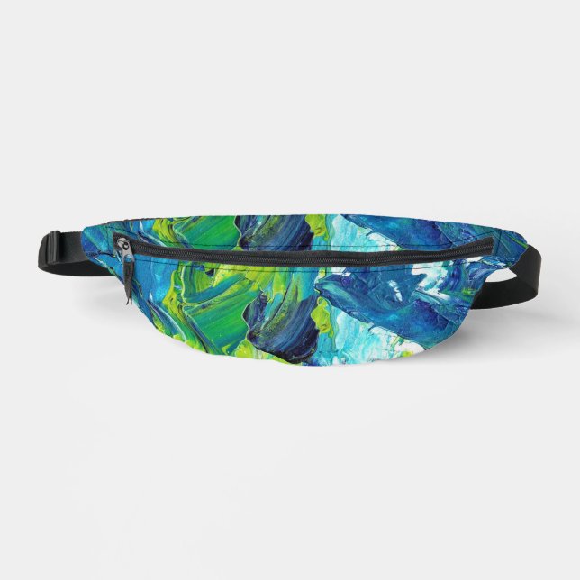 Sacs Banane Peinture acrylique abstraite en bleu (Recto)