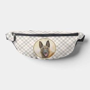 Sacs Banane Peinture artistique du berger belge Malinois acajo