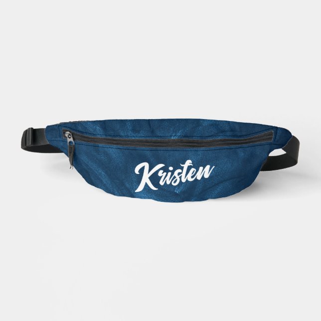 Sacs Banane Peinture bleue Texte blanc moderne (Recto)