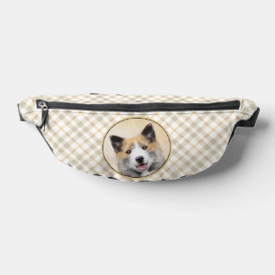 Sacs Banane Peinture de chien de berger islandais marron Art o