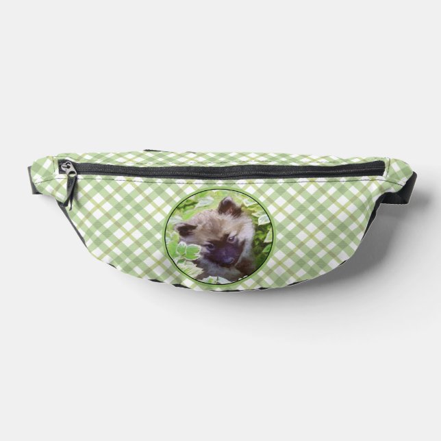 Sacs Banane Peinture de Keeshond : Chiot dans le Jardin Œuvre  (Poser)