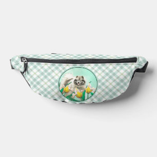 Sacs Banane Peinture de Keeshond dans les tulipes Joli Art Ori