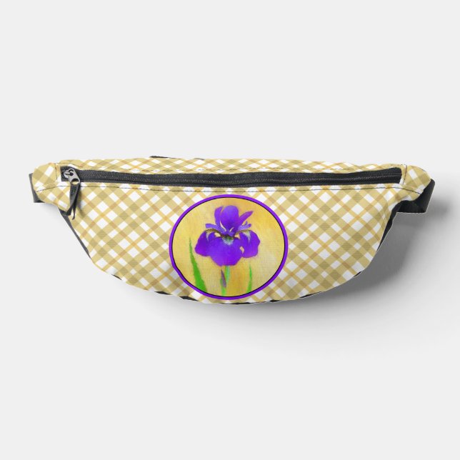 Sacs Banane Peinture d'Iris à barbe pourpre, Art floral origin (Poser)