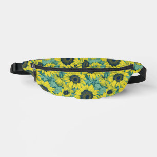 Sacs Banane Peinture moderne de tournesol jaune vert