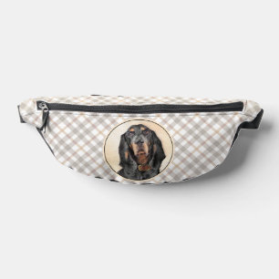Sacs Banane Peinture originale de Black and Tan Coonhound Art