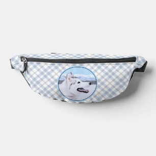 Sacs Banane Peinture sibérienne Husky Argent et Chien blanc Ar