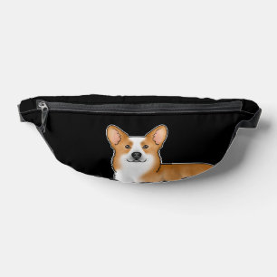 Sacs Banane Pembroke Welsh Corgi rouge sur fond noir