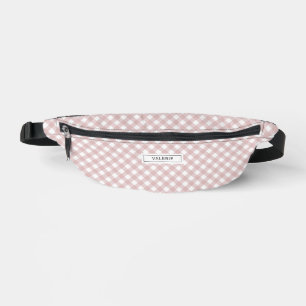 Sacs Banane Personnalisé Élégant Motif Plaid Rose Muet