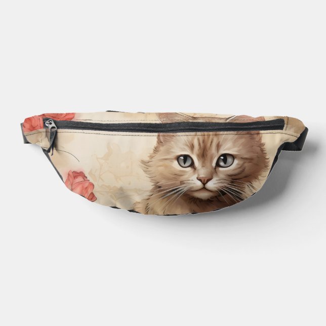 Sacs Banane Petit chaton et fleurs (Poser)