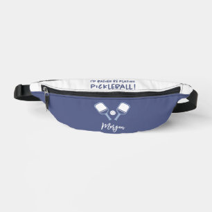 Sacs Banane Pickleball Mignon Nom Personnalisable Amusant Bleu