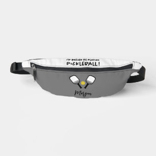 Sacs Banane Pickleball Nom personnalisable mignon Sports Gris