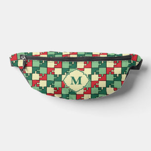 Sacs Banane Pièce de puzzle rouge rouge de Noël Motif