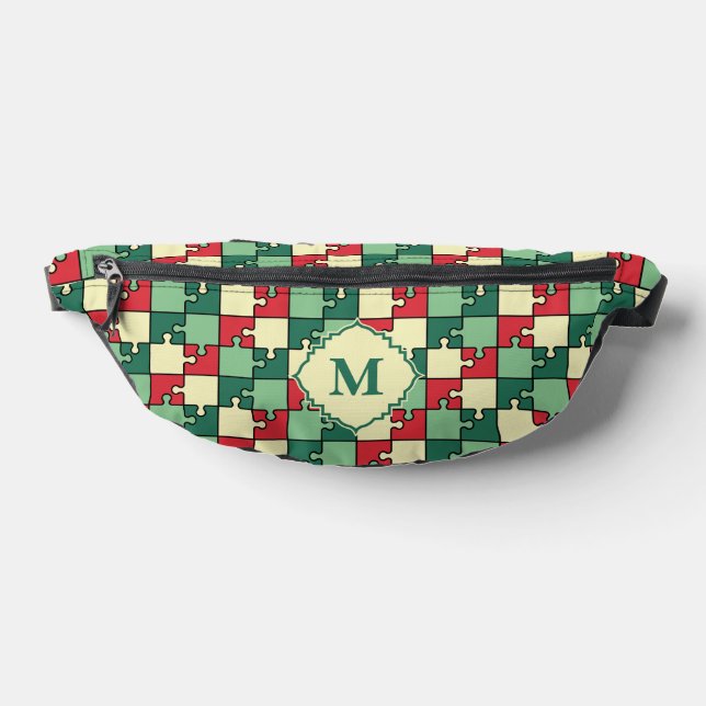Sacs Banane Pièce de puzzle rouge rouge de Noël Motif (Poser)