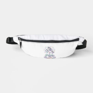 Sacs Banane Pilates de licorne et poussière de fée sur fond bl