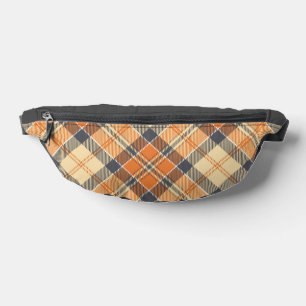Sacs Banane Plaid Diagonale, Orange, Gris, Peach Fanny Pack