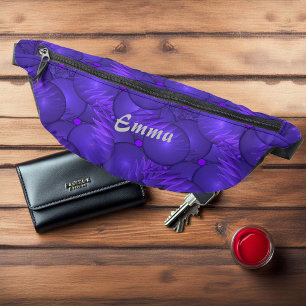 Sacs Banane Planètes violettes, motif fractal moderne, coutume