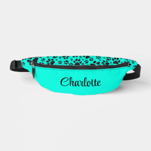 Sacs Banane Poches de chien noir et blanc Pointe Polka sur cya