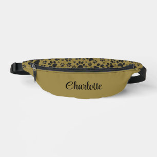 Sacs Banane Pois de chien noir et blanc Pointe Polka sur l'or