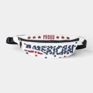Sacs Banane Police Américaine Distressed Font et Drapeau Améri