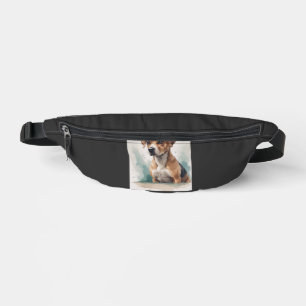 Sacs Banane Portrait de chien aquarelle