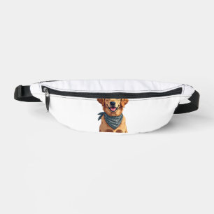 Sacs Banane Portrait vintage de Golden Retriever avec Ba color