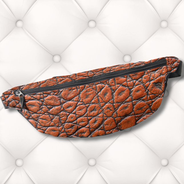 Sacs Banane Poster de animal Faux Alligator (Trendy Brown Animal Print Faux Texture Alligator Fanny Pack )