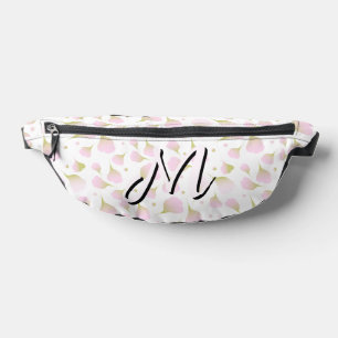 Sacs Banane Poudre Rose Élégante Sacoche à Motif Monogramme