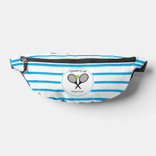 Sacs Banane Raquette de tennis personnalisée Bleu rayé
