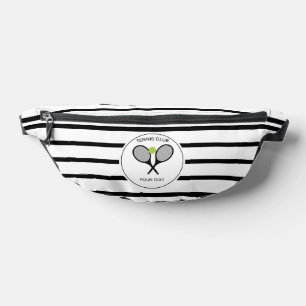 Sacs Banane Raquette de tennis personnalisée en noir et blanc