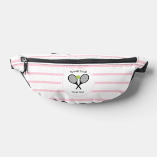 Sacs Banane Raquette de tennis personnalisée Pastel Rose rayé
