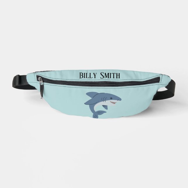 Sacs Banane Requin bleu mignon personnalisé (Recto)