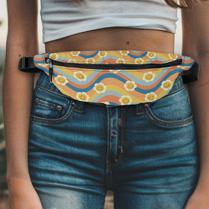 Sacs Banane Retro Arc-en-ciel Smiley face Fleurs