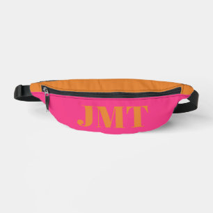 Sacs Banane Rose vif et orange avec monogramme