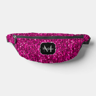 Sacs Banane Rose vif paillettes faux strass Monogramme personn