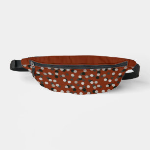 Sacs Banane rouge avec points gris blanc et noir