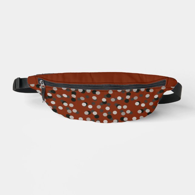 Sacs Banane rouge avec points gris blanc et noir (Recto)
