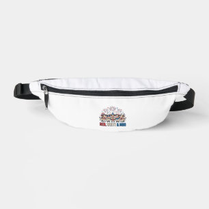 Sacs Banane Rouge Blanc et Vache Patriotique Chemise Vintage_1