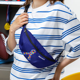 Sacs Banane Ruban de sensibilisation sur l'autisme bleu person