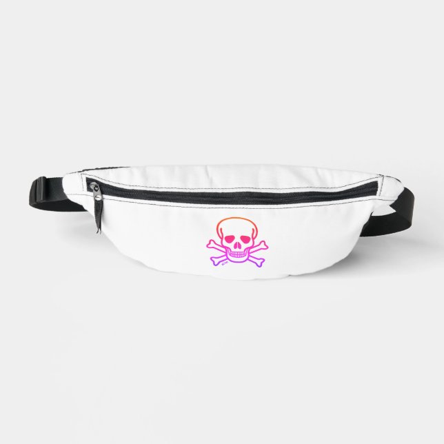 Sacs Banane Skull n Bones neon white fanny pack (Recto)
