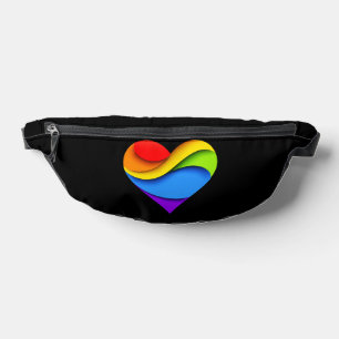 Sacs Banane SlipperyJoe's cœur en forme arc-en-ciel rouge oran