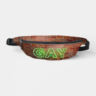 Sacs Banane SlipperyJoe's dynamique néon gay signe vert brique