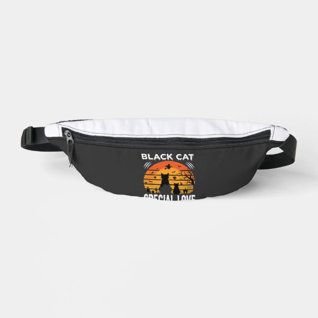 Sacs Banane Spécial Chat Noir Halloween Amour Design Gothique (Recto)